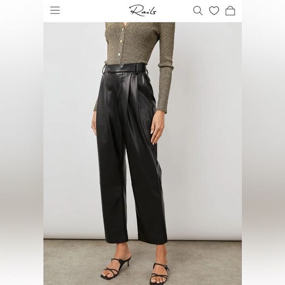 Rails Jo Vegan Leather Black Pants New! - Picture 1 of 12